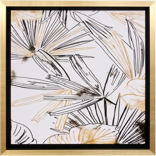 StyleCraft Selva Sketch I Black/Gold/White Wall Art-0