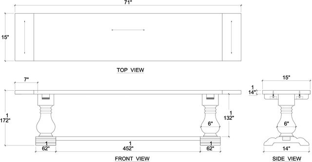 Bramble Customizable Trestle Dining Bench-1