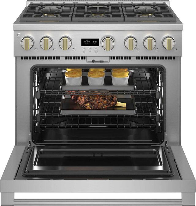 Monogram® Statement Collection 36" Stainless Steel Pro Style Dual Fuel Range-2