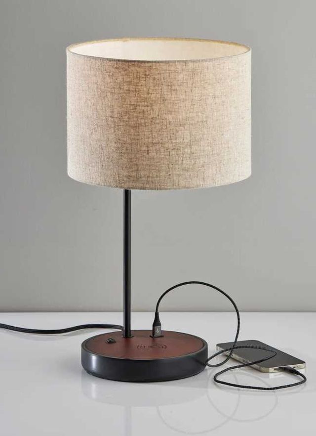Adesso® Oliver Matte Black AdessoCharge Table Lamp -2