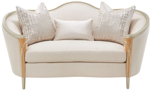 Michael Amini® Villa Cherie Beige/Caramel Loveseat-1