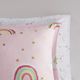 Olliix by Mi Zone Kids Alicia Pink Full Rainbow Metallic Printed Stars Complete Bed and Sheet Set-3