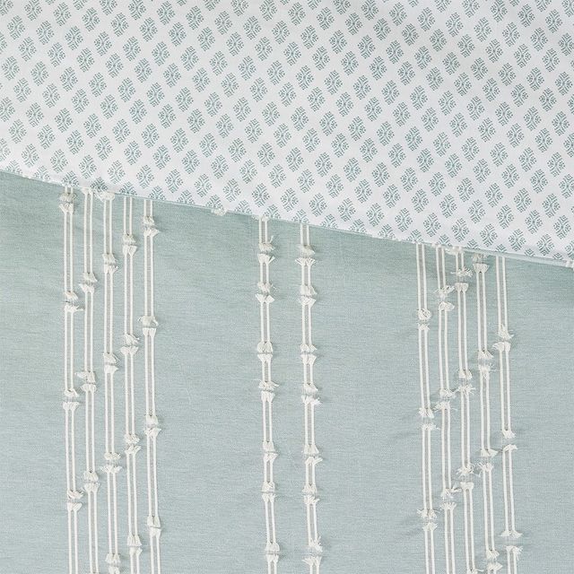 Olliix by INK+IVY Kara Aqua Full/Queen Cotton Jacquard Comforter Set-3