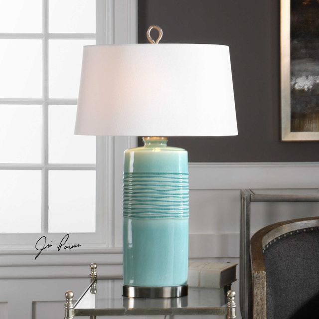Uttermost® Rila Teal Glaze Table Lamp-1