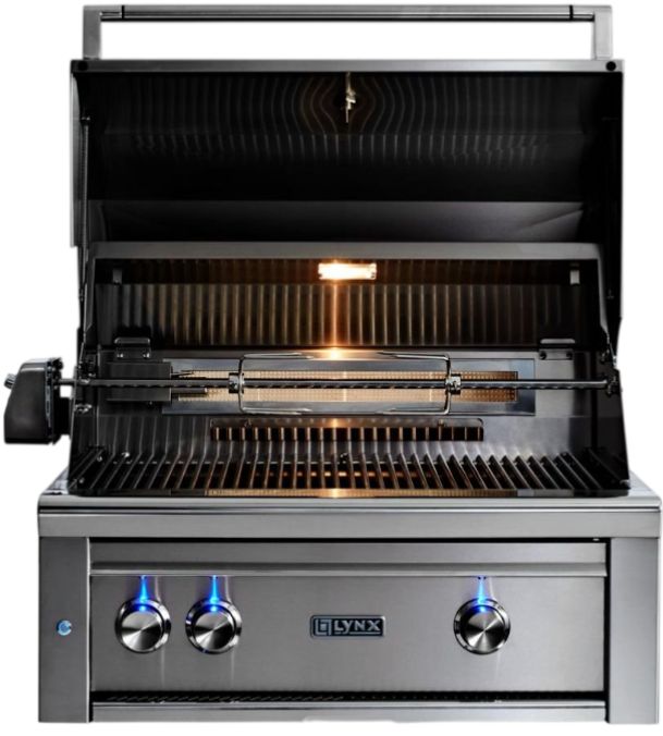 LYNX® Professional 2-Burner California Poppy Built-In Liquid Propane Grill with Rotisserie-2