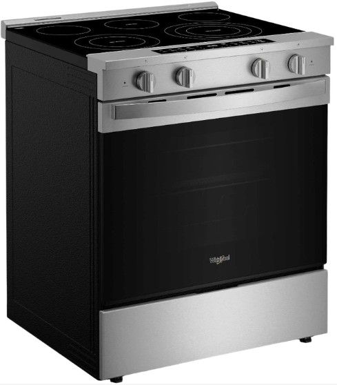 Whirlpool® 30" Fingerprint Resistant Stainless Steel Slide-In Electric Range with Air Cooking Technology, No Preheat Air Fry, WipeClean™ Coating, Steam/Self Clean and High Speed Preheat-2
