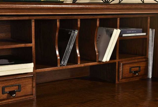 TEI Burnished Walnut Secretary Drop Leaf Desk-4
