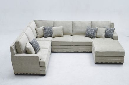 Milton Greens Stars 3-Piece Taupe U-Shaped Right Hand Facing Sectional and Chaise-3