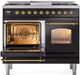 Ilve® Nostalgie II Series 40" Glossy Black Pro Style Dual Fuel Range-2