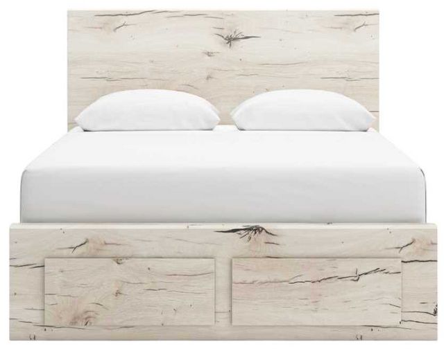 Benchcraft® Lawroy Light Natural 90" Queen Storage Panel Bed-1