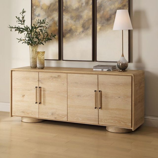 Uttermost® Evanston Natural Oak 4-Door Cabinet-1