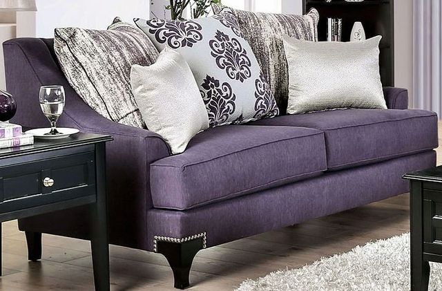 Furniture of America® Sisseton Purple Loveseat-0