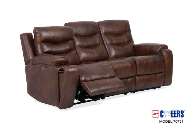 Cheers Man Wah Power P2 Brazil Leather/Match Reclining Sofa-0