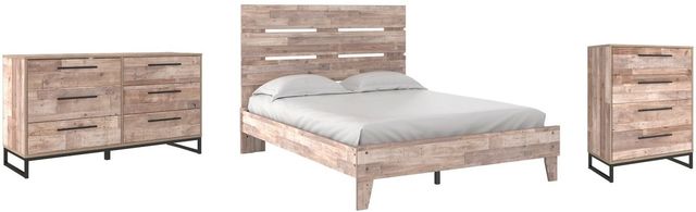 Signature Design by Ashley® Neilsville 3-Piece Whitewash Queen Panel Bed Set-0