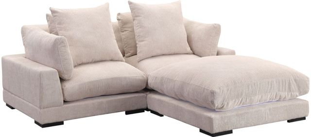 Moe's Home Collection Tumble Nook 3-Piece Cappuccino L-Shaped Modular Sectional and Ottoman-1