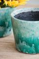 A & B Home 3-Piece Teal Terracotta Garden Planter Set-5