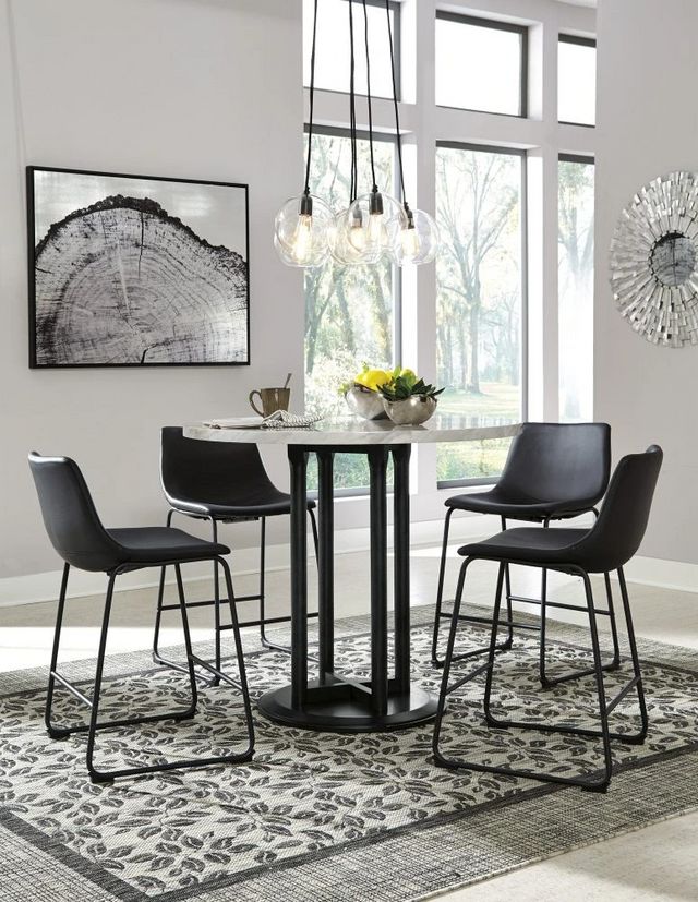 Signature Design by Ashley® Centiar White Counter Height Dining Table with Black Base-4