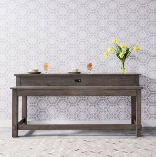 Liberty Furniture Modern Farmhouse Dusty Charcoal Console Bar Table-1