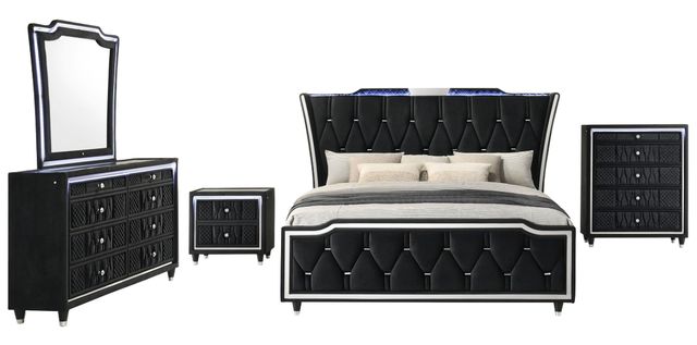 Coaster® Lorient 5-Piece Black Eastern King Bedroom Set-0