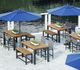 Homecrest™ Outdoor Living Customizable Eden Aluminum/Teak Rectangular Outdoor Bar Table-1