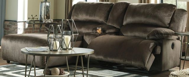Signature Design by Ashley® Clonmel 3-Piece Chocolate Manual Reclining Left Arm Facing Chaise Sectional-0
