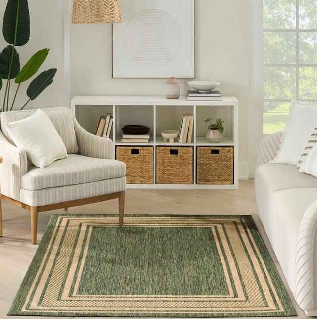 Nourison Home™ Horizon HOZ03 Green 5'x7' Area Rug-1