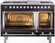 Ilve® Professional Plus II 48" Glossy Black Pro Style Dual Fuel Range-1