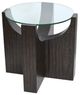 Magnussen Home® Beckham Glass Top Round Accent Table with Rustic Tavern Base-3