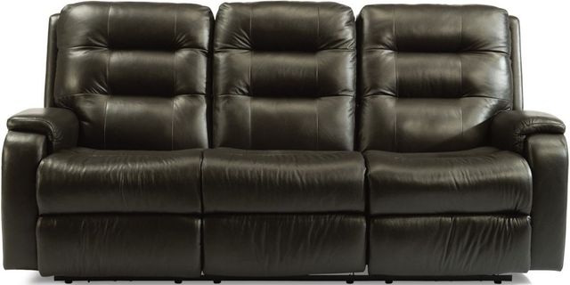 Flexsteel® Arlo Black Power Reclining Sofa With Power Headrests and Lumbar-1