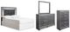Signature Design by Ashley® Lodanna 4-Piece Gray Queen/Full Upholstered Panel Bed Set-0