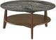 Coaster® Bradley Smokey Gray Coffee table with Dark Brown Base-0