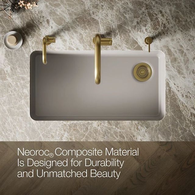 KOHLER® Cairn® Matte Taupe 33" Undermount Single-Bowl Kitchen Sink-4