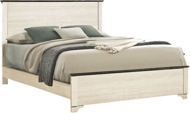 Monarch Specialties Inc. Bleached Oak/Rustic Oak Queen Panel Bed-0