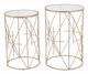 Zuo® Modern Hadrian 2-Piece Glass Top Side Tables with Gold Framework -0