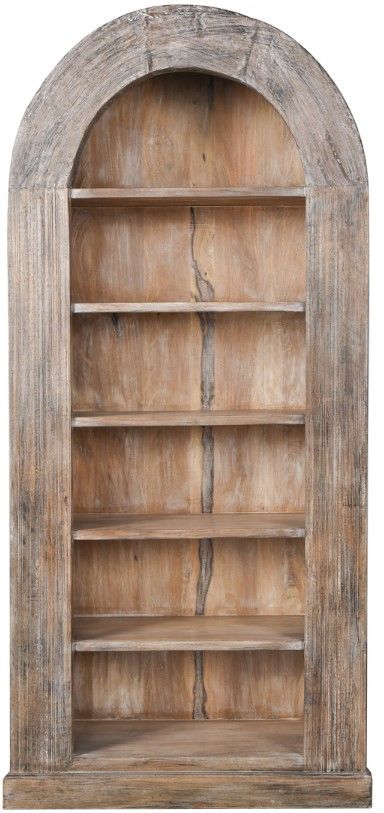 Classic Home Brown 82" Tall Arch Bookcase-2