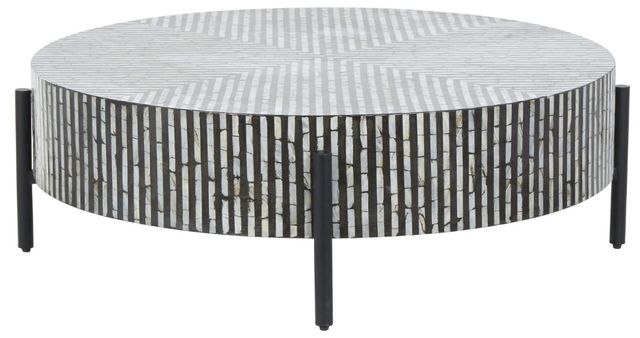 Deco Marche Gray Coffee Table with Black Base-0