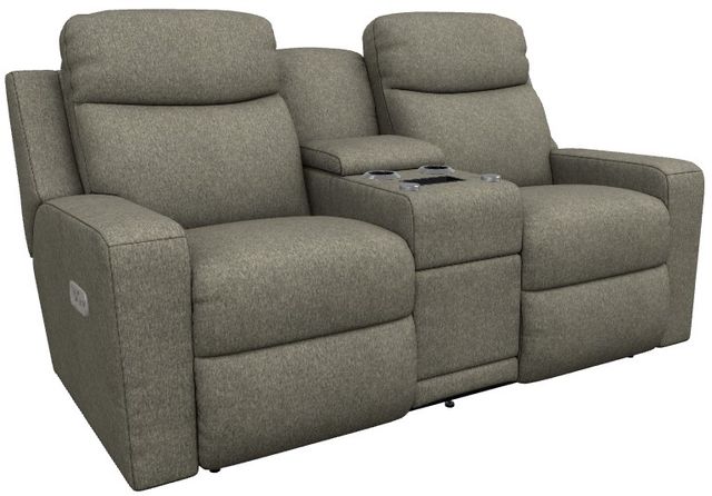 La-Z-Boy® Emmons Granite Power Reclining Loveseat with Console, Headrest, and Lumbar-0