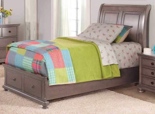 New Classic® Home Furnishings Allegra Pewter Full Sleigh Youth Bed-1