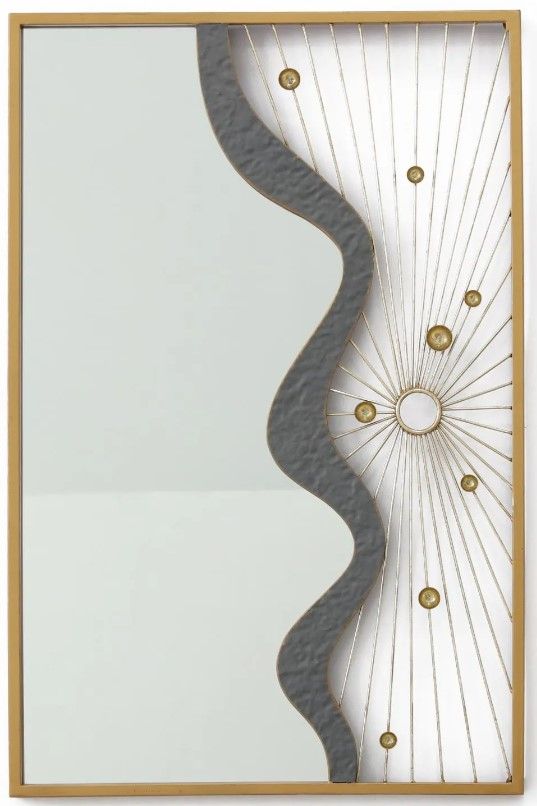 Classy Art Style 30 Chrome/Gold/Gray Wall Mirror-0