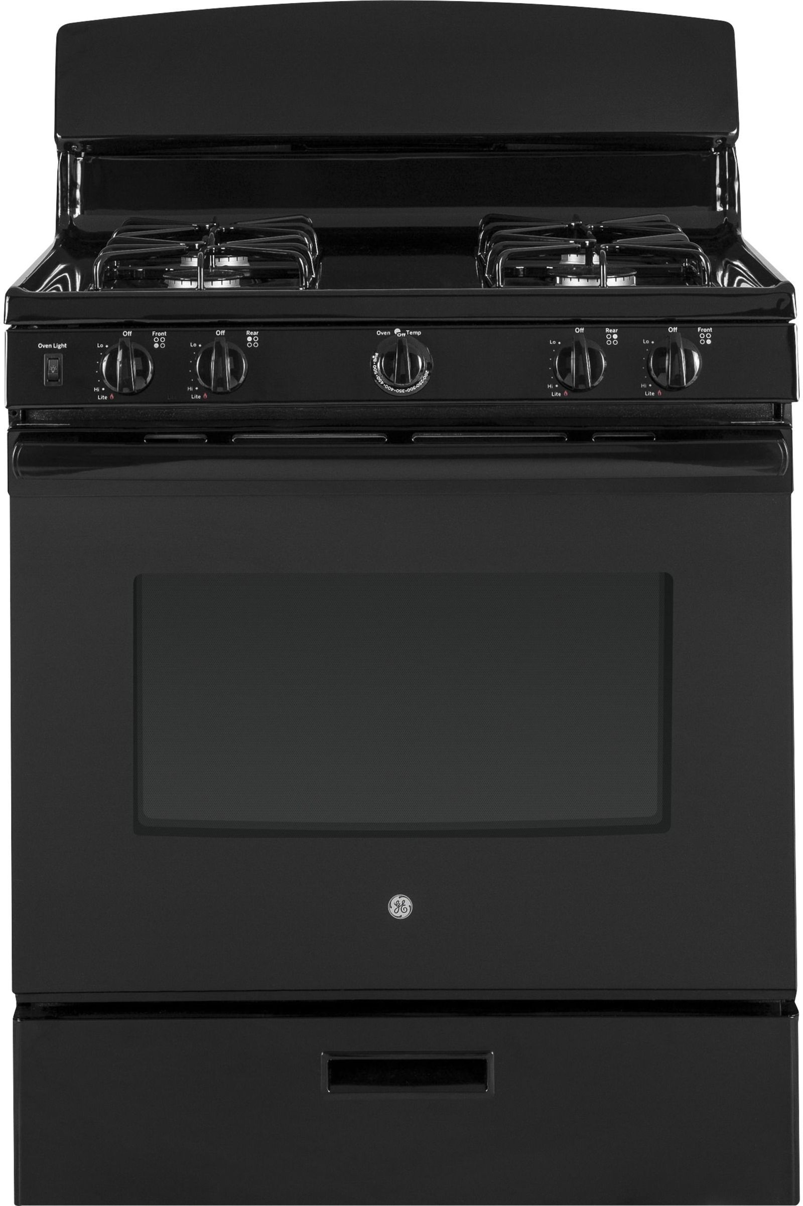 GE® 30" Black Freestanding Gas Range