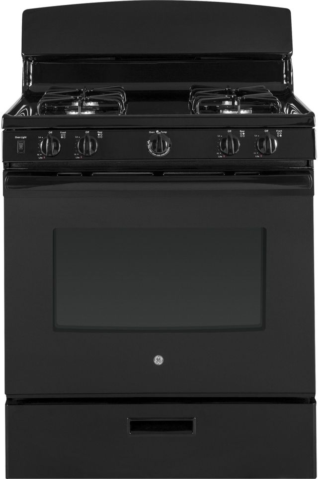 GE® 30" Black Freestanding Gas Range