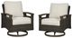 Signature Design by Ashley® Paradise Trail 2-Piece Medium Brown Aluminum/Resin Wicker Outdoor Swivel Lounge Chair Set-3
