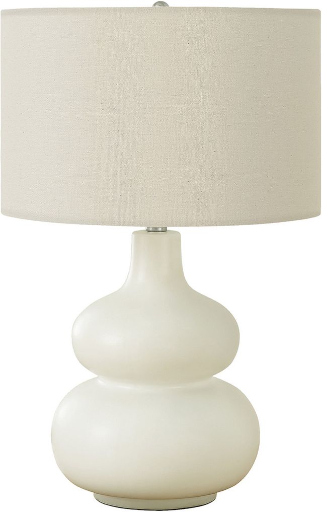 Monarch Specialties Inc. 25"H Cream Ceramic Table Lamp-0