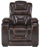 Corinthian Furniture Luke Brown Power Recliner with Power Headrest-0