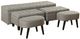 Stylecraft 5-Piece Dark Gray Storage Bench with Round Ottoman Set-0