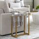 Uttermost® Midas Thick Crystal Top Accent Table with Antique Gold Base-1