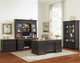 Riverside Furniture Regency Antique Oak Executive Desk with Matte Black Base-2