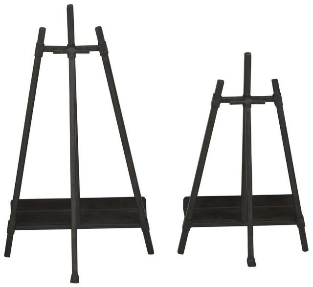 Deco Marche 2-Piece Black Display Easel with Foldable Stand Set-0