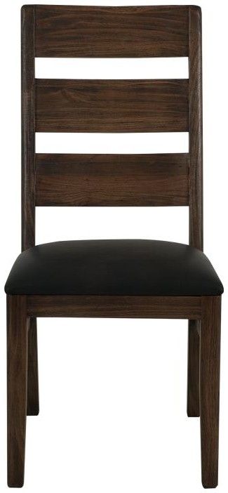 International Furniture Direct Riverwood Black/Brown Side Chair-3