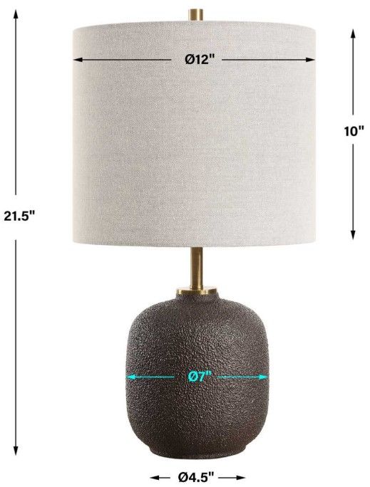 Uttermost® Blacktop Antique Brass/Black Buffet Lamp-2